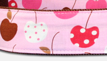 Cherry Dots - Kirschen - Hundehalsband - rosa