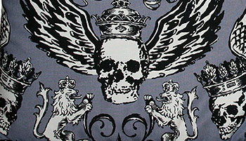 Kuscheldecke - Gothic Art: Skull Kings - grau