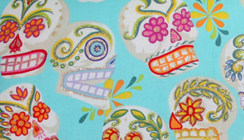 Kuscheldecke - Big Kiko Sugarskulls - t�rkis
