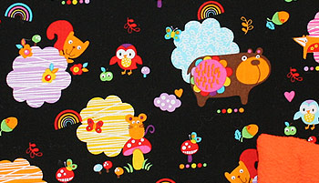 Kuscheldecke - Sunshine Tiere - schwarz Kuscheldecke - Sunshine Tiere - schwarz