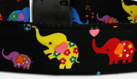 Little Elephants - Elefanten - Hundehalsband - schwarz