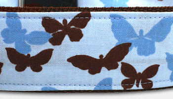 Flutters - Schmetterling Hundehalsband - hellblau