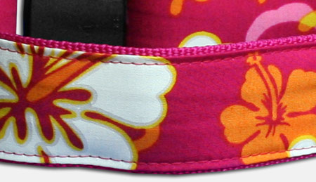 Pinky - Hawaii Hibiskusblüten - Hundehalsband