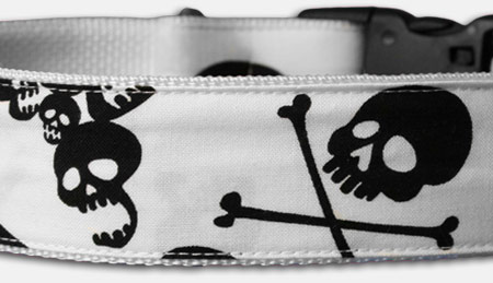 Monochrom Skulls - Hundehalsband