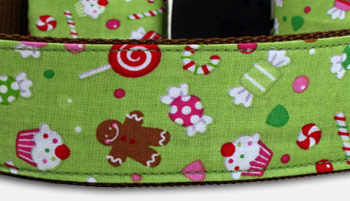 Christmas Candy - Hundehalsband - grün
