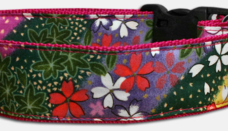 Sendai - Japan Blüten & Bätter - Hundehalsband