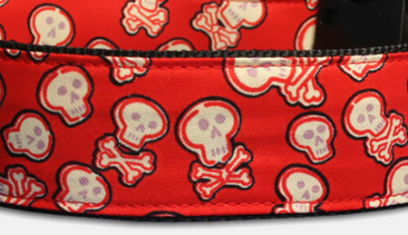 Chicca - Totenkopf - Skull - Hundehalsband - rot