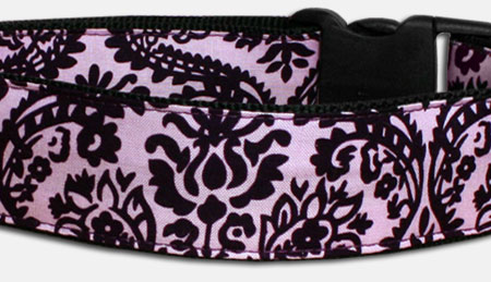 Damask Tapetenmuster Hundehalsband - lila