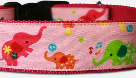 Little Elephants - Elefanten - Hundehalsband - rosa