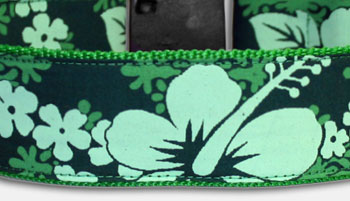 Nappy Hibiskus Hawaii Hundehalsband - grün