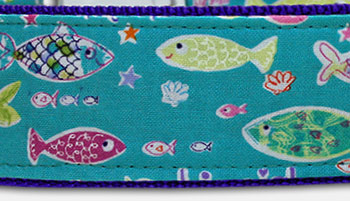 Little Fish - Fische - Scandinavian 60s Art - Hundehalsband