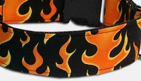 Pechschwarzes Feuer - Flammen Halsband