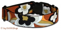 Groovy Retro Wave Flower - Hunde Halsband - braun