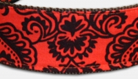 Damask Tapetenmuster Hundehalsband - orange