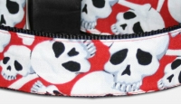 Bones & Totenkopf Hunde Halsband - rot