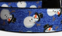 Süsses Schneemann Hundehalsband - blau