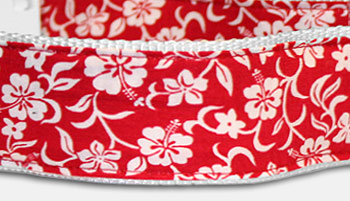 Mini Hibiskusblüten Hawaii Halsband - rot