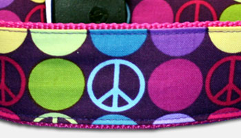 Peace & Dots - Hundehalsband - aubergine