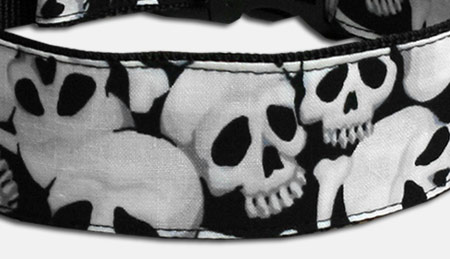 Bones & Totenkopf Hundehalsband - schwarz