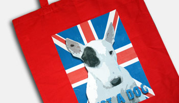 Just a Dog - Bull Terrier Einkaufstasche - rot